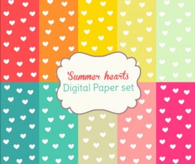Heart paper with summer background vector 01