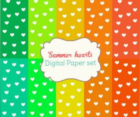 Heart paper with summer background vector 02