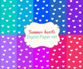 Heart paper with summer background vector 03