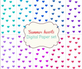 Heart paper with summer background vector 04