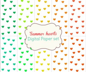 Heart paper with summer background vector 05