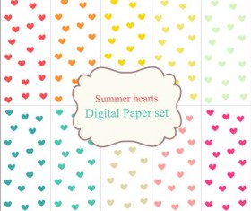 Heart paper with summer background vector 06