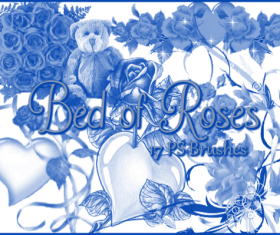 Heart with Roses Photsohop brushes