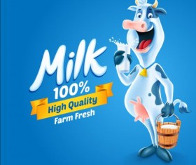 High quality milk poster vector 01