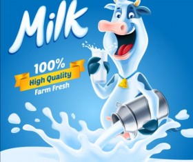 High quality milk poster vector 02