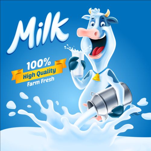 High quality milk poster vector 02