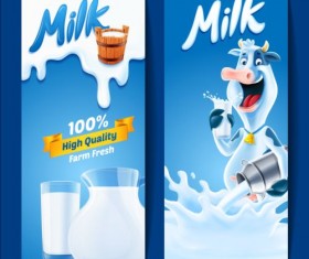 High quality milk vector banners
