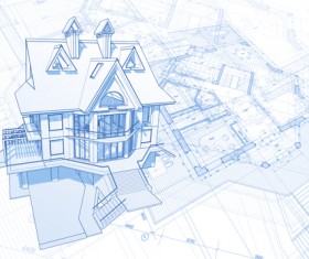 House building blueprint design vector 05