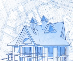 House building blueprint design vector 08