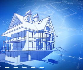 House building blueprint design vector 09