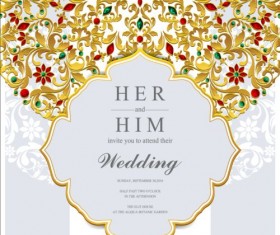 Jewelry decoration with wedding cards vector 10