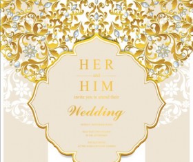 Jewelry decoration with wedding cards vector 11