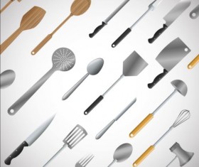 Kitchen tools seamless pattern vector