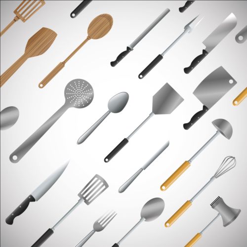 Kitchen tools seamless pattern vector