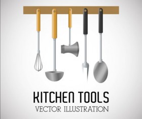 Kitchen tools vector illustration set 01
