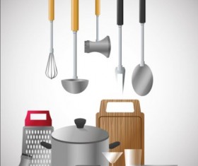 Kitchen tools vector illustration set 02