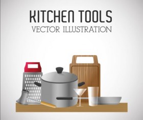 Kitchen tools vector illustration set 04