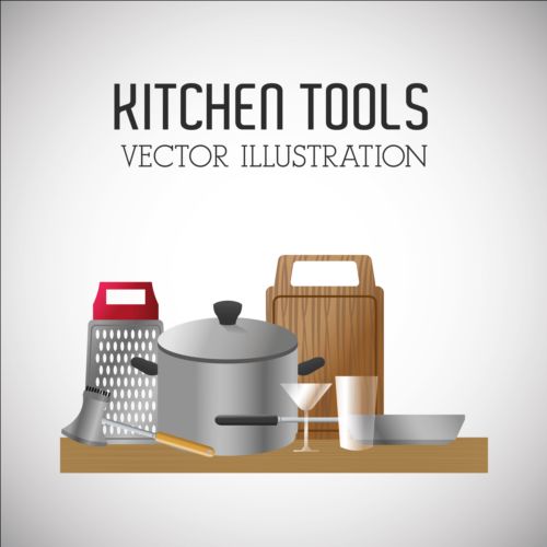 Kitchen tools vector illustration set 04