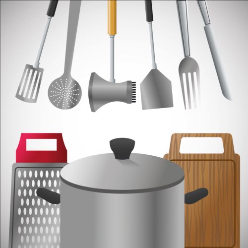 Kitchen tools vector illustration set 05
