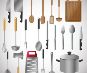 Kitchen tools vector illustration set 06