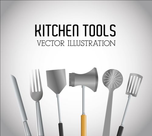 Kitchen tools vector illustration set 08