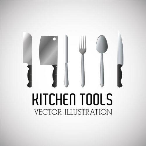 Kitchen tools vector illustration set 12