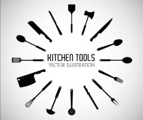 Kitchen tools vector illustration set 14