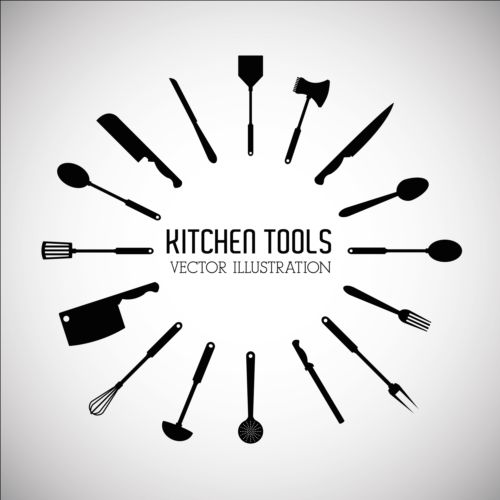 Kitchen tools vector illustration set 14