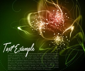 Light floral shining background vector 01