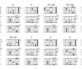 Major Chords chart vector material 02 free download