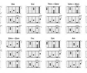 Major Chords chart vector material 01 free download