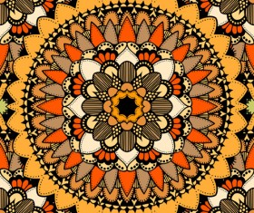 Mandala ornament pattern retro vector 01