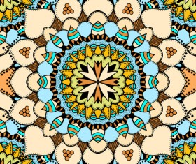 Mandala ornament pattern retro vector 04