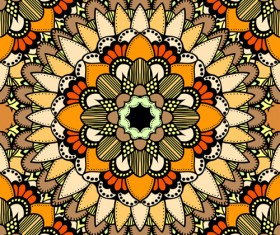 Mandala ornament pattern retro vector 05