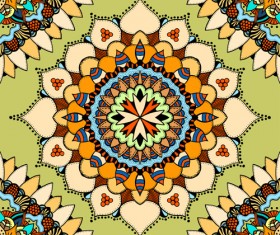 Mandala ornament pattern retro vector 06