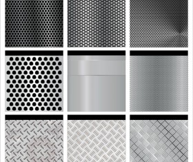 Metal plate background vector set