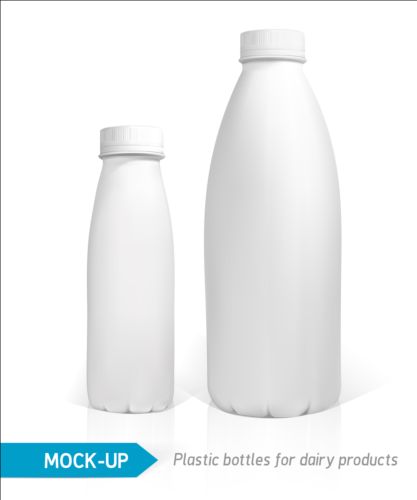 Milk bottle package vectors