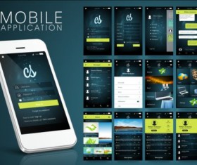 Mobile application theme design vector 01