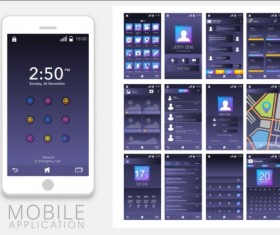 Mobile application theme design vector 02