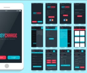 Mobile application theme design vector 03