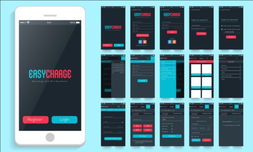 Mobile application theme design vector 03