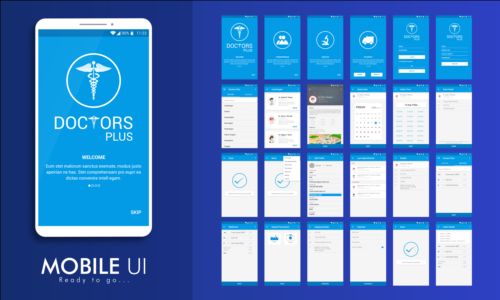 Mobile application theme design vector 04