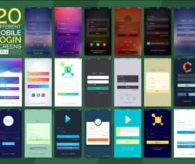 Mobile application theme design vector 06