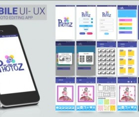 Mobile application theme design vector 07