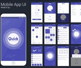 Mobile application theme design vector 08