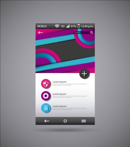 Mobile interface template vector material 02