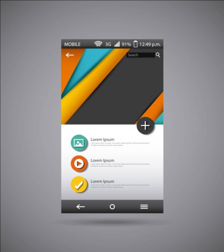 Mobile interface template vector material 06 free download
