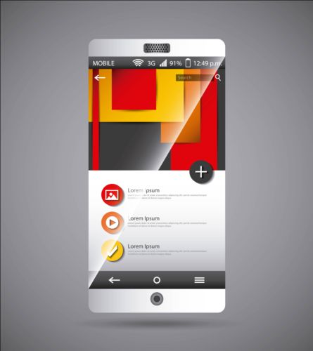 Mobile interface template vector material 07