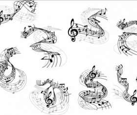 Music notes design elements set vector 02