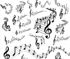 Music notes design elements set vector 03